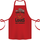 This Girl Loves Her Cowboy Cotton Apron 100% Organic Red