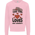 This Girl Loves Her Cowboy Kids Sweatshirt Jumper Light Pink