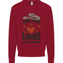 This Girl Loves Her Cowboy Kids Sweatshirt Jumper Red