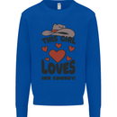 This Girl Loves Her Cowboy Kids Sweatshirt Jumper Royal Blue