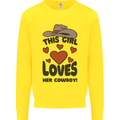 This Girl Loves Her Cowboy Kids Sweatshirt Jumper Yellow
