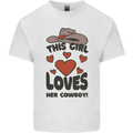 This Girl Loves Her Cowboy Kids T-Shirt Childrens White