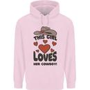 This Girl Loves Her Cowboy Mens 80% Cotton Hoodie Light Pink