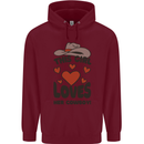 This Girl Loves Her Cowboy Mens 80% Cotton Hoodie Maroon