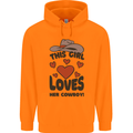 This Girl Loves Her Cowboy Mens 80% Cotton Hoodie Orange