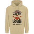 This Girl Loves Her Cowboy Mens 80% Cotton Hoodie Sand