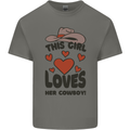 This Girl Loves Her Cowboy Mens Cotton T-Shirt Tee Top Charcoal