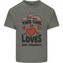 This Girl Loves Her Cowboy Mens Cotton T-Shirt Tee Top Charcoal