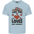 This Girl Loves Her Cowboy Mens Cotton T-Shirt Tee Top Light Blue