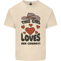 This Girl Loves Her Cowboy Mens Cotton T-Shirt Tee Top Natural