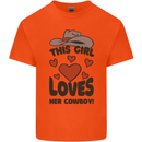 This Girl Loves Her Cowboy Mens Cotton T-Shirt Tee Top Orange