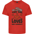 This Girl Loves Her Cowboy Mens Cotton T-Shirt Tee Top Red