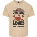 This Girl Loves Her Cowboy Mens Cotton T-Shirt Tee Top Sand