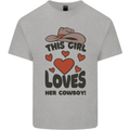 This Girl Loves Her Cowboy Mens Cotton T-Shirt Tee Top Sports Grey