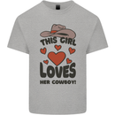 This Girl Loves Her Cowboy Mens Cotton T-Shirt Tee Top Sports Grey