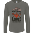 This Girl Loves Her Cowboy Mens Long Sleeve T-Shirt Charcoal