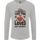 This Girl Loves Her Cowboy Mens Long Sleeve T-Shirt Sports Grey
