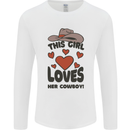 This Girl Loves Her Cowboy Mens Long Sleeve T-Shirt White