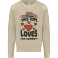 This Girl Loves Her Cowboy Mens Sweatshirt Jumper Sand