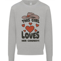 This Girl Loves Her Cowboy Mens Sweatshirt Jumper Sports Grey