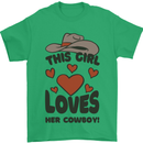 This Girl Loves Her Cowboy Mens T-Shirt 100% Cotton Irish Green