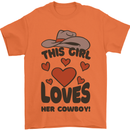This Girl Loves Her Cowboy Mens T-Shirt 100% Cotton Orange