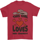 This Girl Loves Her Cowboy Mens T-Shirt 100% Cotton Red
