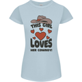 This Girl Loves Her Cowboy Womens Petite Cut T-Shirt Light Blue