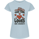 This Girl Loves Her Cowboy Womens Petite Cut T-Shirt Light Blue
