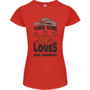 This Girl Loves Her Cowboy Womens Petite Cut T-Shirt Red
