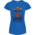 This Girl Loves Her Cowboy Womens Petite Cut T-Shirt Royal Blue