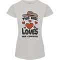 This Girl Loves Her Cowboy Womens Petite Cut T-Shirt Sports Grey