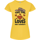 This Girl Loves Her Cowboy Womens Petite Cut T-Shirt Yellow