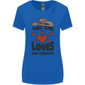 This Girl Loves Her Cowboy Womens Wider Cut T-Shirt Royal Blue