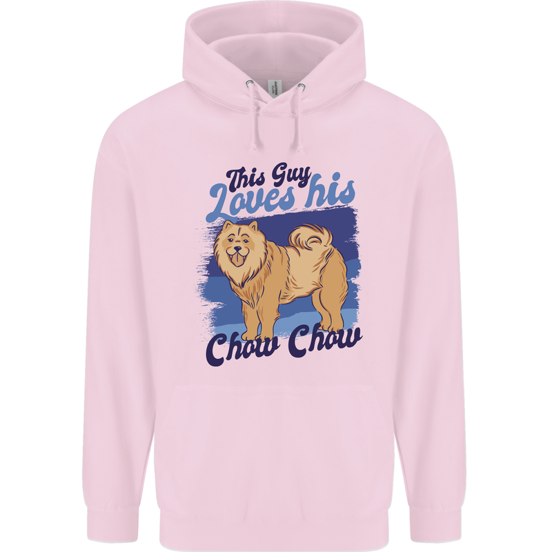 This Guy Loves His Chow Chow Dog Childrens Kids Hoodie Light Pink