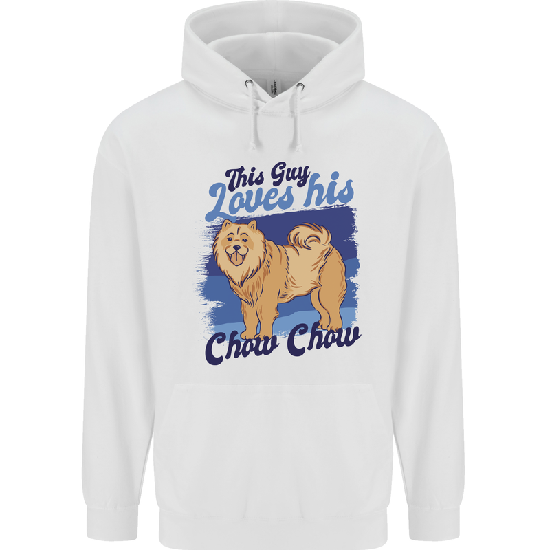 This Guy Loves His Chow Chow Dog Childrens Kids Hoodie White