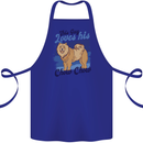 This Guy Loves His Chow Chow Dog Cotton Apron 100% Organic Royal Blue