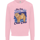This Guy Loves His Chow Chow Dog Kids Sweatshirt Jumper Light Pink