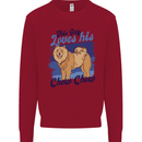 This Guy Loves His Chow Chow Dog Kids Sweatshirt Jumper Red