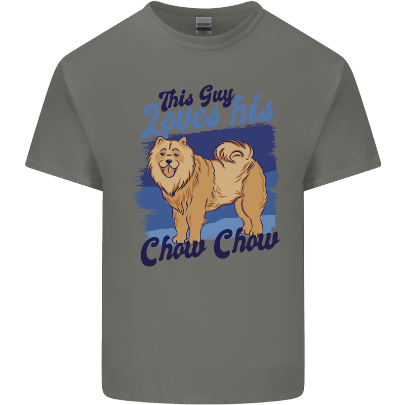 This Guy Loves His Chow Chow Dog Kids T-Shirt Childrens Charcoal