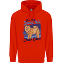 This Guy Loves His Chow Chow Dog Mens 80% Cotton Hoodie Bright Red