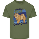 This Guy Loves His Chow Chow Dog Mens Cotton T-Shirt Tee Top Military Green