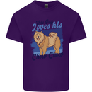 This Guy Loves His Chow Chow Dog Mens Cotton T-Shirt Tee Top Purple