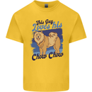 This Guy Loves His Chow Chow Dog Mens Cotton T-Shirt Tee Top Yellow