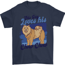 This Guy Loves His Chow Chow Dog Mens T-Shirt 100% Cotton Navy Blue