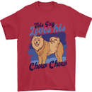 This Guy Loves His Chow Chow Dog Mens T-Shirt 100% Cotton Red