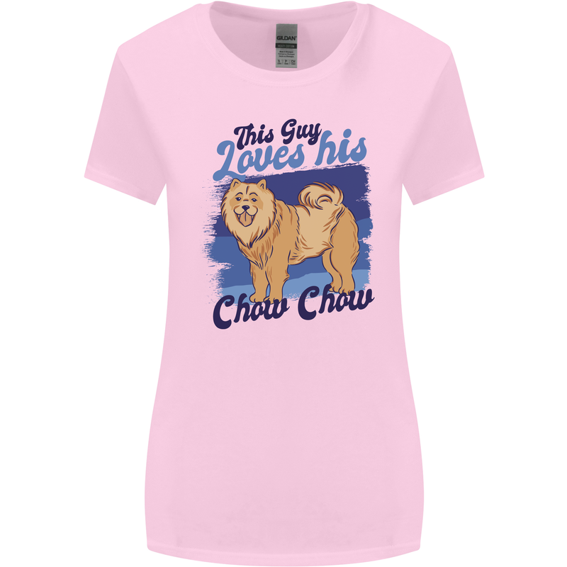 This Guy Loves His Chow Chow Dog Womens Wider Cut T-Shirt Light Pink