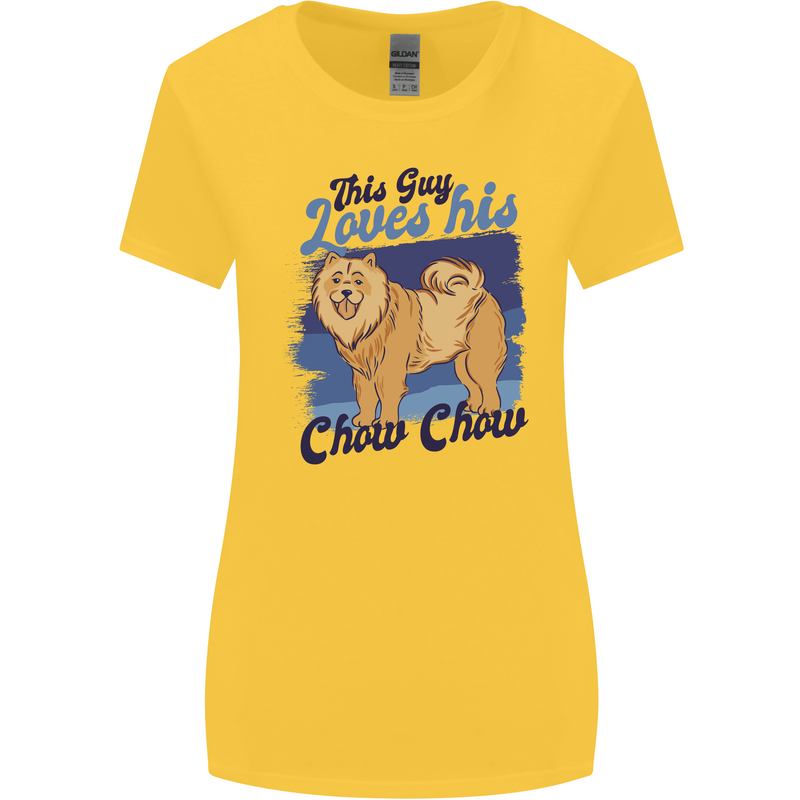 This Guy Loves His Chow Chow Dog Womens Wider Cut T-Shirt Yellow