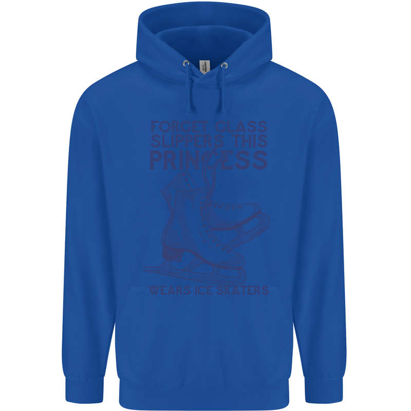 This Princess Wears Ice Skates Skater Childrens Kids Hoodie Royal Blue