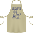 This Princess Wears Ice Skates Skater Cotton Apron 100% Organic Khaki